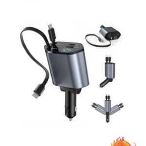 120W CIGARETTE LIGHTER DATA CABLE 4 IN 1