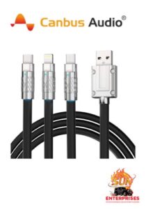120W Data Cable Strechable Wire 3 in 1
